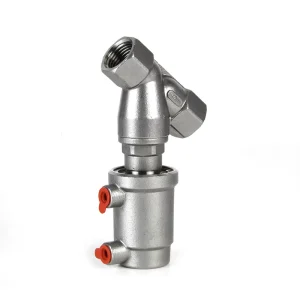 Customizable Pneumatic Stainless Steel Finish DN15 Angle Seat Valve for Filling Machine Water Compatibility High Temperature