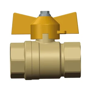 Customized 1/2″-1″ Double Ball Valves Gas Valve Control Yellow Butterfly Handle Equal Male Female Threaded Manual Power