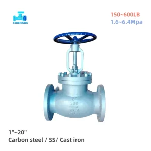 Customized 1”~20” WCB Carbon Steel Manual Globe Valve SS Flanged Stop Valve Isolation Valve Throttling Control Valve for Water
