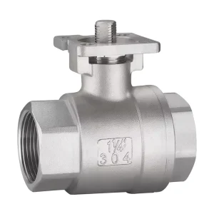 Customized High Temperature Platform Water 2 Piece Thread Ball Valve Stainless Steel Pipe Control Ball Valve With Mounting Pad