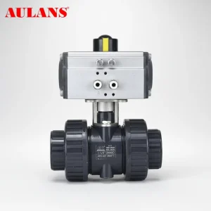Customized Products Pneumatic Ball Valve PVC Material Standard for Water Supply Industrial Pneumatic PVC Ball Valve