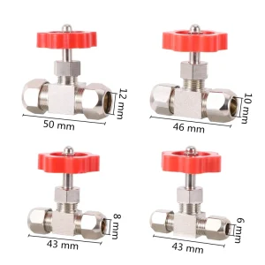 Cutting Sleeve Nickel plated Metal Control Water Valve High Pressure Durable Tube Needle Type Globe Valve