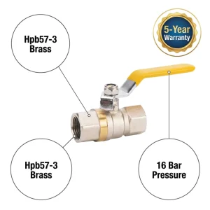D1022 Full Port Brass Ball Valve NPT Threaded Water Shut Off PTFE Sealed 16 Bar Industrial Plumbing OEM 5 Year Warranty