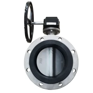 D341X-16P Stainless Steel Turbo Flange Butterfly Valve Soft Seal Rubber Manual Pump Room Special Butterfly Valve