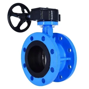 D341X Medium Temperature Manual Soft Seal Centerline Butterfly Valve DN500 Water Pipe Worm Gear Ductile Iron Flange