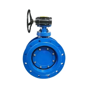 D342X 10 16Q Double Eccentric Butterfly Valve with Turbine Flange Ductile Iron Soft Seal for Water Manufactured