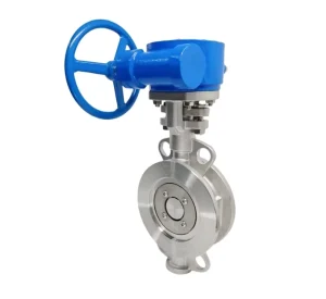 D373W-16P 304 Stainless Steel Wafer Butterfly Valve Turbine Operated Sol-Gel Cast Hard Seal Valve for High Temp Steam DN50