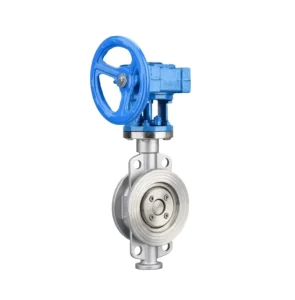 D373W-16P 316 Stainless Steel Wafer Butterfly Valve Turbine Operated Sol-Gel Cast Hard Seal Valve for High Temp Steam DN50