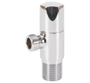D4009 Nickel Finish Manual Angle Valve BSP Connection PTFE Sealing 1/2-Inch Port for Water Applications