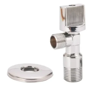 D4028 Manual Water Angle Valve Supply Stop with Nickel Finish and PTFE Sealing