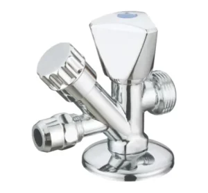 D4040 Manual Water Angle Valve with Nickel Finish BSP Connection PTFE Sealing -10-100 Temperature Range