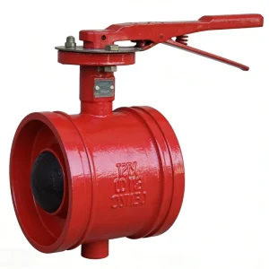 D81X 16Q Red Ductile Iron Handle-sleeved Manual Butterfly Valve for Fire Protection Suitable for Water and Pneumatic Media