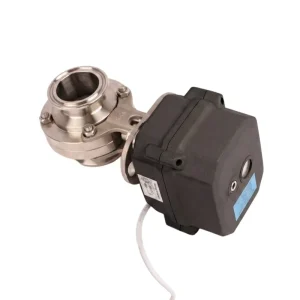 DC12V DC24V AC220V Tri-Clamp Electric Butterfly Valve with Manual Override Function ISO5211 Standard for Smart Control Systems