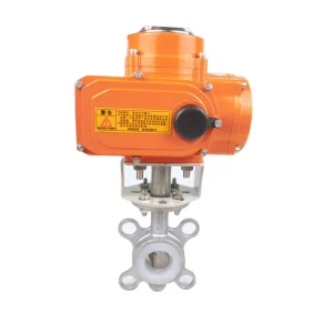 DC24V DN32 Butterfly Valve with Electric Actuator for Water Flange EN ISO5211