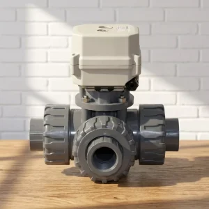 DC24V Plastic Electric Control Valve Analog Input 4-20mA Adjustable Flow Rate UPVC Body for Chemical Dosing