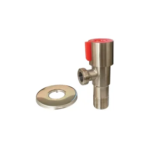 DD4035 Stainless Steel Angle Valve Nickel Finish BSP Connection 1/2″ x 1/2″ Port PTFE Sealing Manual Operated Water Use