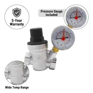 DD7012 Pneumatic Gas Pressure Reducing Valve with Gauge Brass Body