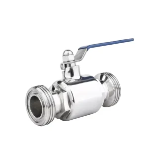 DELCO Sanitary 3 Way Ball Valve SMS Male Thread Stainless Steel 316L Polished