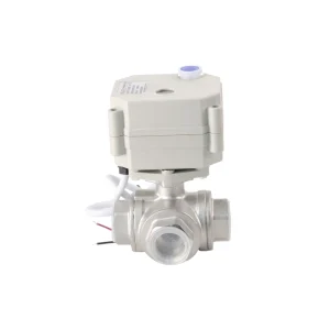 DELCO Small Motorized DN15 Three Way Stainless Steel Electric Actuated Ball Valves