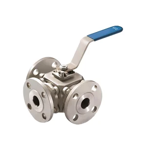 DELCO Stainless Steel 316 Multi Port Flange Manual Three Way Ball Valve