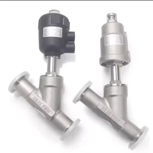 DEYO Dejan Y2008 Quick loading Pneumatic Tri Clamp Zinc Finished Angle Seat Valve Water 1 2″ 4″ Port Size High Temperature 1