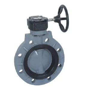 DF910 UPVC DF910 CPVC DF910 FRPP Series Anti corrosion Plastic Worm Wheel Butterfly Valve