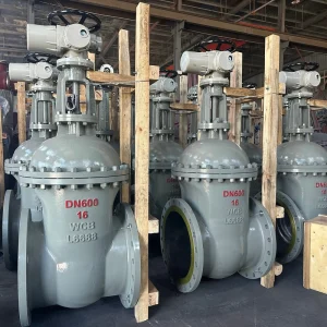 DIN Standard WCB Carbon Steel Gate Valve Flange Connection PN16 Electric Gate Valve
