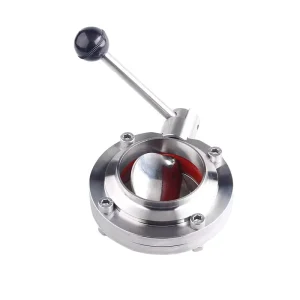 DIn 3A Standard Stainless Steel Manual Butt Weld Butterfly Valve Sanitary Food Processing Valve With Pull Handle Silicone Seal