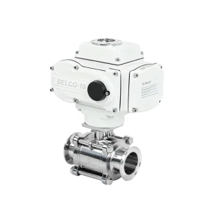 DK55-3PS-WK Electric Three-Piece Sanitary Tri-Clamp Ball Valve High-Purity Quick-Connect Automation