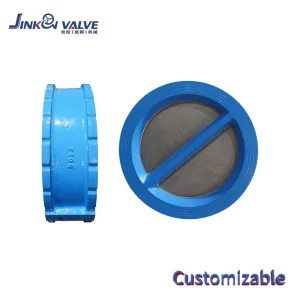 DN100 4″ Wafer Dual Plate Automatic Spring Loaded Swing Check Valve PN16 Ductile Iron EPDM Seat SUS304 DH77X 16Q for Water Oil