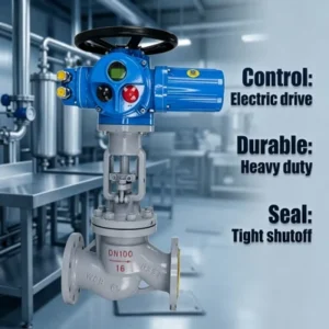DN100 Motorized Actuated Electric Fuel Globe Valves Industrial Globe Valve Automation Electric Globe Valve