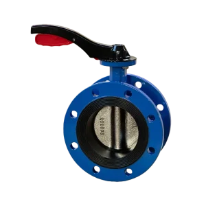 DN125 Manual Power Wafer Type Flanged Butterfly Valve with Hand Lever for Water Media