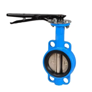 DN125 PN16 Manual Butterfly Valve Cast Iron Ductile Iron Body EPDM Rubber Seat Water DI+ Nickel Plating Normal Temperature