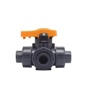DN15-1/2′ Manual Tee Ball Valve UPVC 3 Way Ball Valve