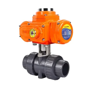 DN15 DN100 Plastic Acid And Alkali Anti corrosion Seawater Chemical ON OFF Type Explosion proof Electric UPVC Ball Valve