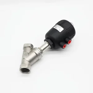DN15 DN100 Stainless Steel 304 SS316L Y Type Pneumatic Valve with Plastic Head Pneumatic Angle Seat Valve