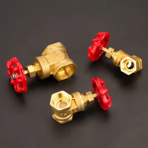 DN15 DN20 DN25 DN32 DN40 DN50 PN16 Manual Brass Gate Valve with Red Handwheel for Water Gas Oil Steam
