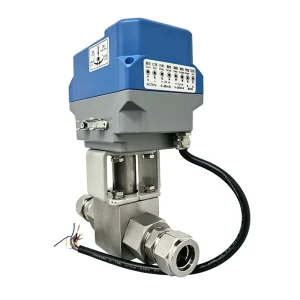DN15-DN50 High Pressure Electric Ball Valve 4-20mA Modulating 316L SS 3-Way Float Ball Type Valve