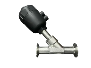 DN15 DN65 Pneumatic Angle Seat Valve Plastic Body Quick Clamp Connection for Water Treatment Food Industry