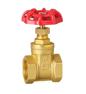 DN15 Manual BSP Thread Water Gate Valve with Red Handwheel Forged Brass Body