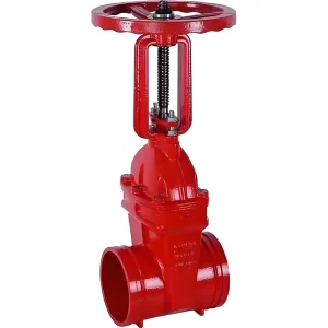 DN150 Grooved Rising Stem Ductile Iron Resilient Seated Gate Valve Red Fire Service PN16 Custom Available & Large Stock