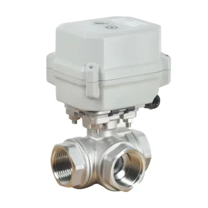DN20 3/4″ 3 Way PVC Body Carbon Steel IECEE Certified OEM Mini Electric Motorized Automatic Actuator NPT Ball Valve