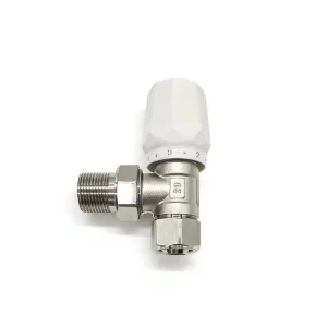 DN20 3/4″ Angle Thermostatic Radiator Valve Compression Fitting for 16×20 PEX-Al-PEX Pipe Brass Water Heating Control