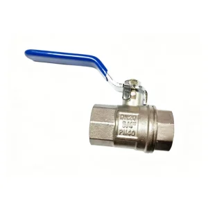 DN20 3/4 Inch Ball Valve Brass Nickel Ball Valve Manufacturer Water Gas Shut Off Valve with Blue Handle for Plumbing System