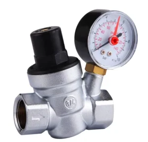 DN20 3/4 Inch Nickel-Plated Brass Pressure Reducing Valve with Gauge