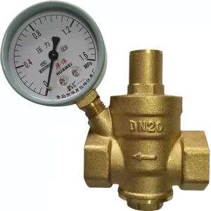 DN20 Adjustable Lead Brass Water Pressure Reducing Valve with Gauge