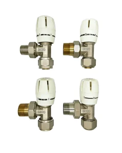 DN20 Angle Thermostatic Radiator Valve Manual Forged Brass Nickel-Plated Water Heating Control Valve