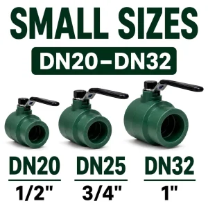 DN20 DN32 PPR Ball Valve Factory OEM ODM Small Size With Brass Ball Core For Residential Hot Cold Water Plumbing Systems