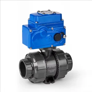 DN20 Electric UPVC Ball Valve AC220V DC24V On Off Type Fixed Structure Corrosion Resistant for Chemical Pharmaceutical Industry