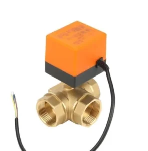 DN20 FCU High Quality Motorized 3-Way Ball Valve, Valve Body Brass Water Normal Temperature